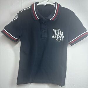 Stylish Black Kids Polo Shirt with Red Trim